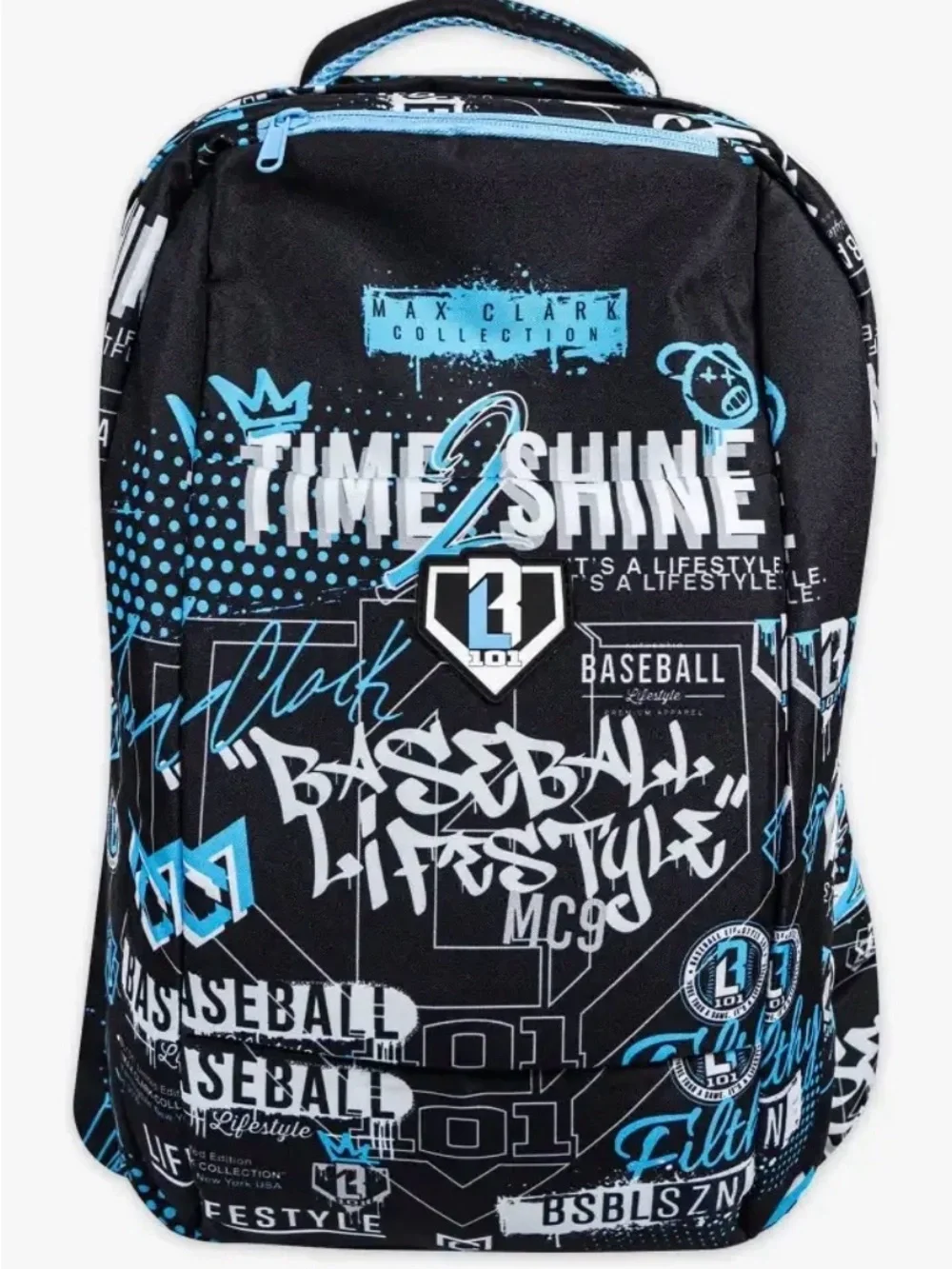 Time2Shine Kids Black & Light Blue Graphic Backpack